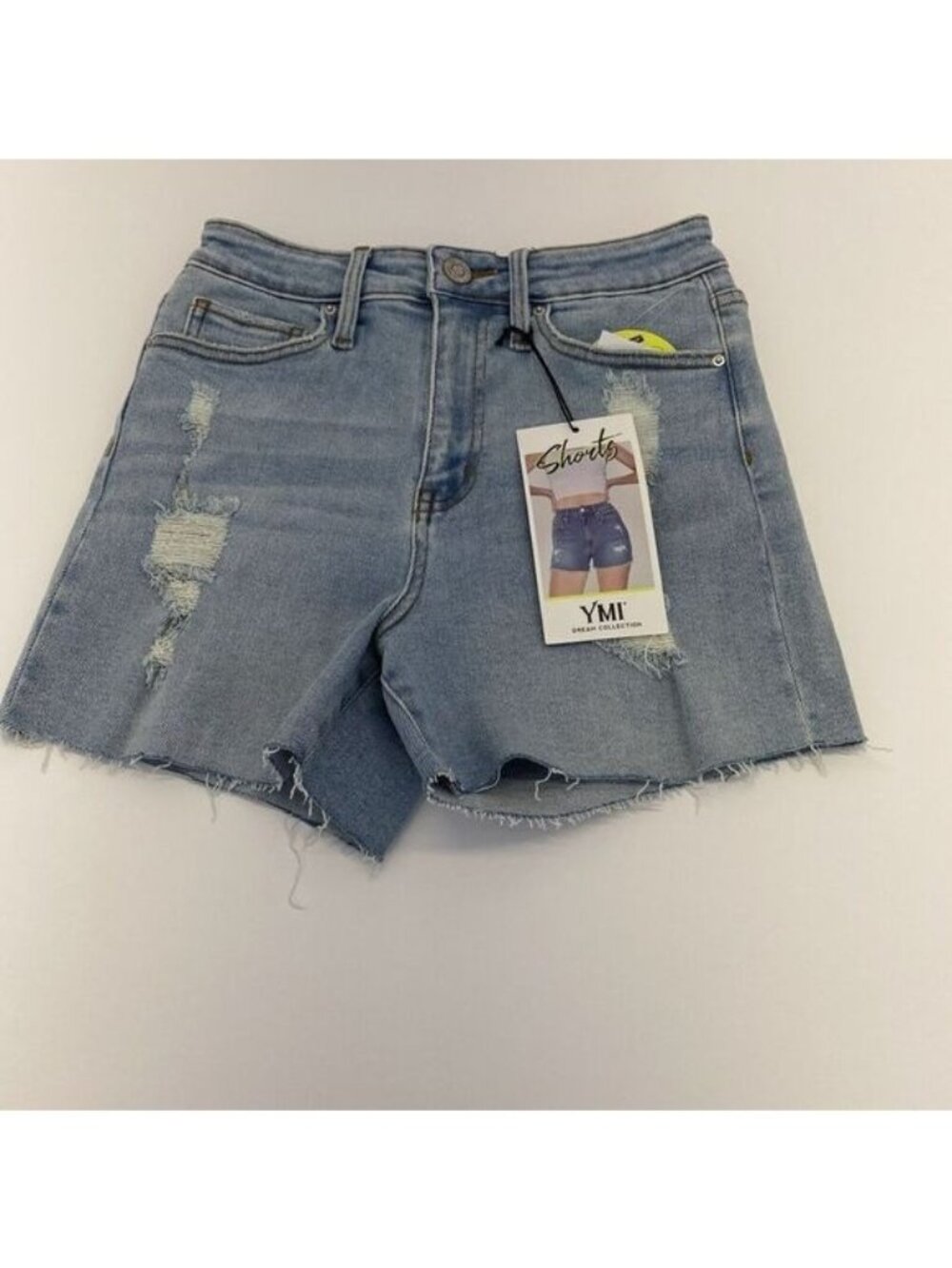 YMI Women's Junior Shorts Sz 1/25 Vintage Dream High-Rise Mid-Length Distressed
